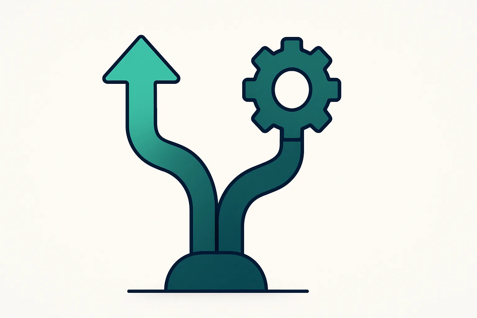 Ilustración abstracta de dos caminos geométricos divergentes, representando la diferencia entre evaluar un puesto de ventas y uno operativo